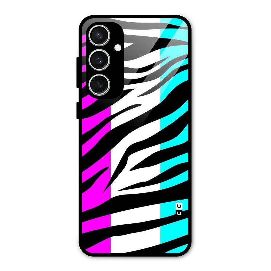 Zebra Texture Glass Back Case for Galaxy S23 FE