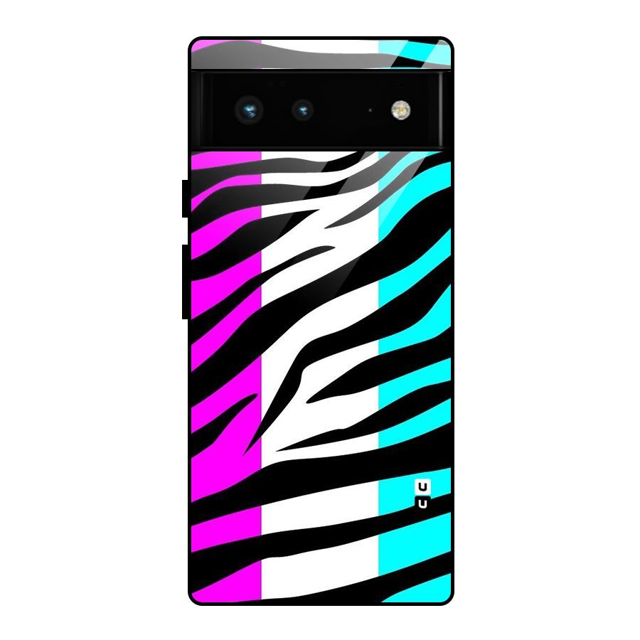 Zebra Texture Glass Back Case for Google Pixel 6
