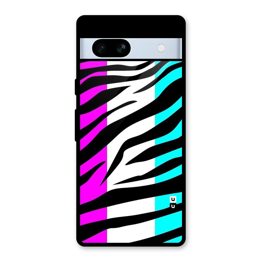 Zebra Texture Glass Back Case for Google Pixel 7a