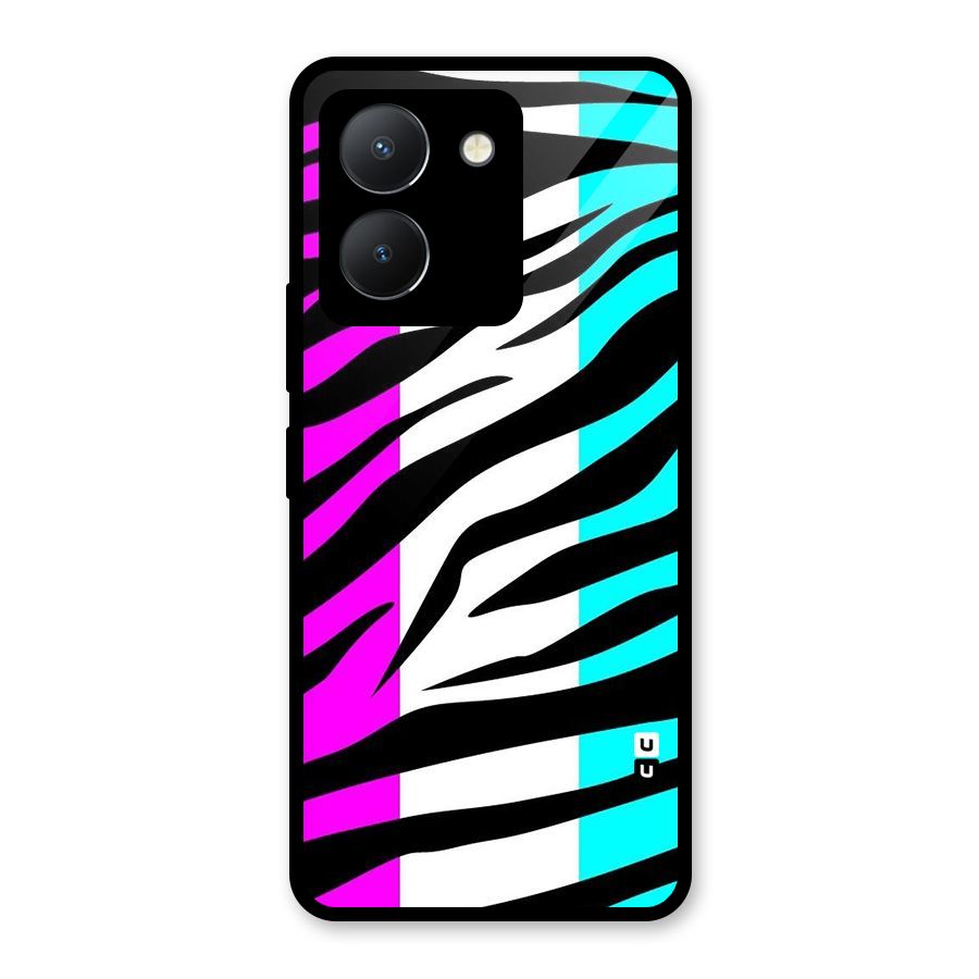 Zebra Texture Glass Back Case for Vivo Y36