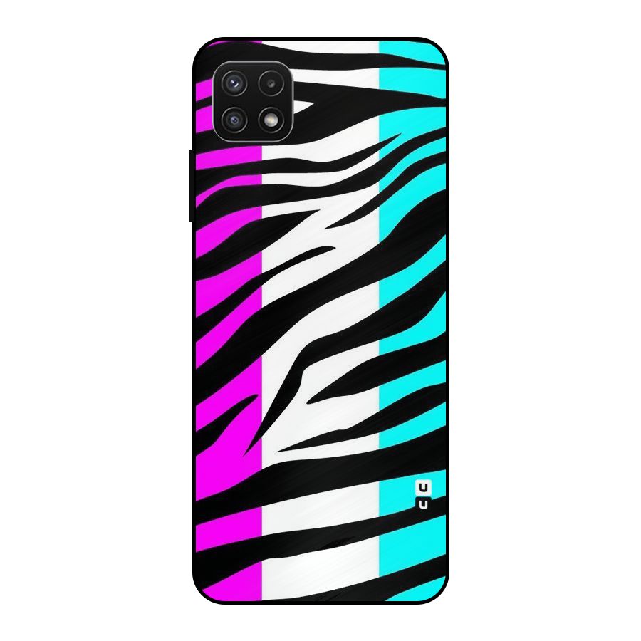 Zebra Texture Metal Back Case for Galaxy A22 5G