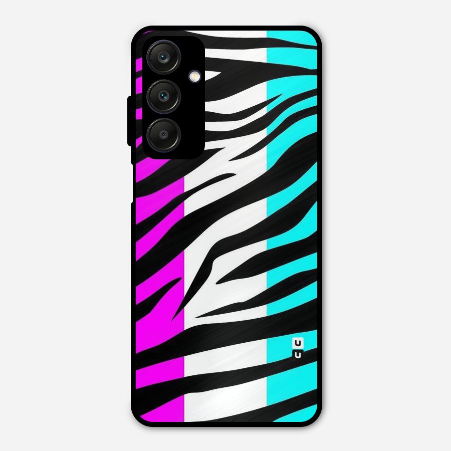 Zebra Texture Metal Back Case for Galaxy A25 5G