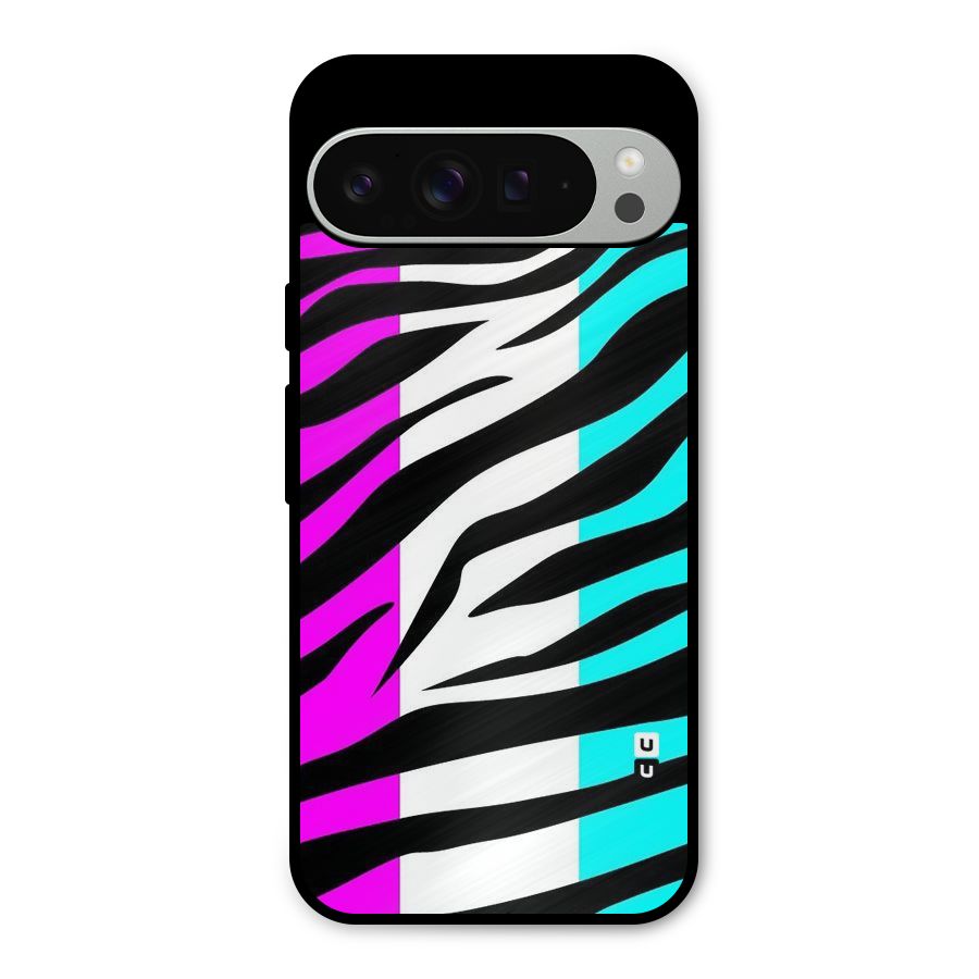 Zebra Texture Metal Back Case for Google Pixel 9 Pro XL