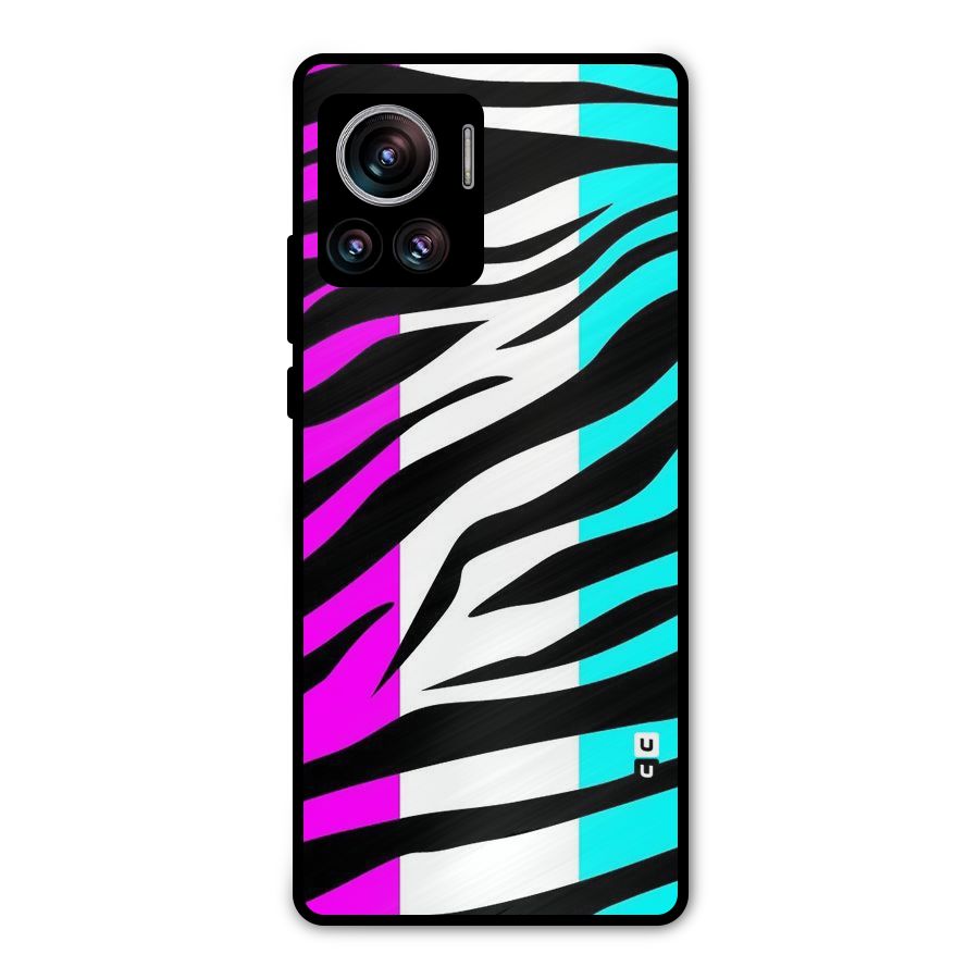 Zebra Texture Metal Back Case for Motorola Edge 30 Ultra