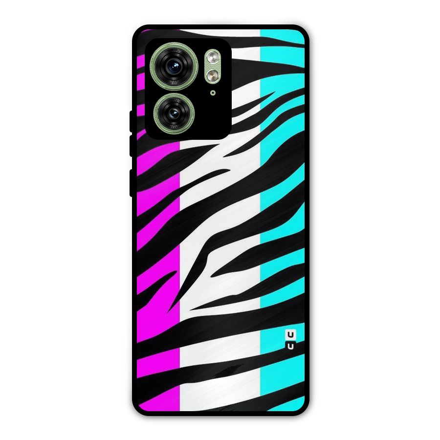Zebra Texture Metal Back Case for Motorola Edge 40 5G