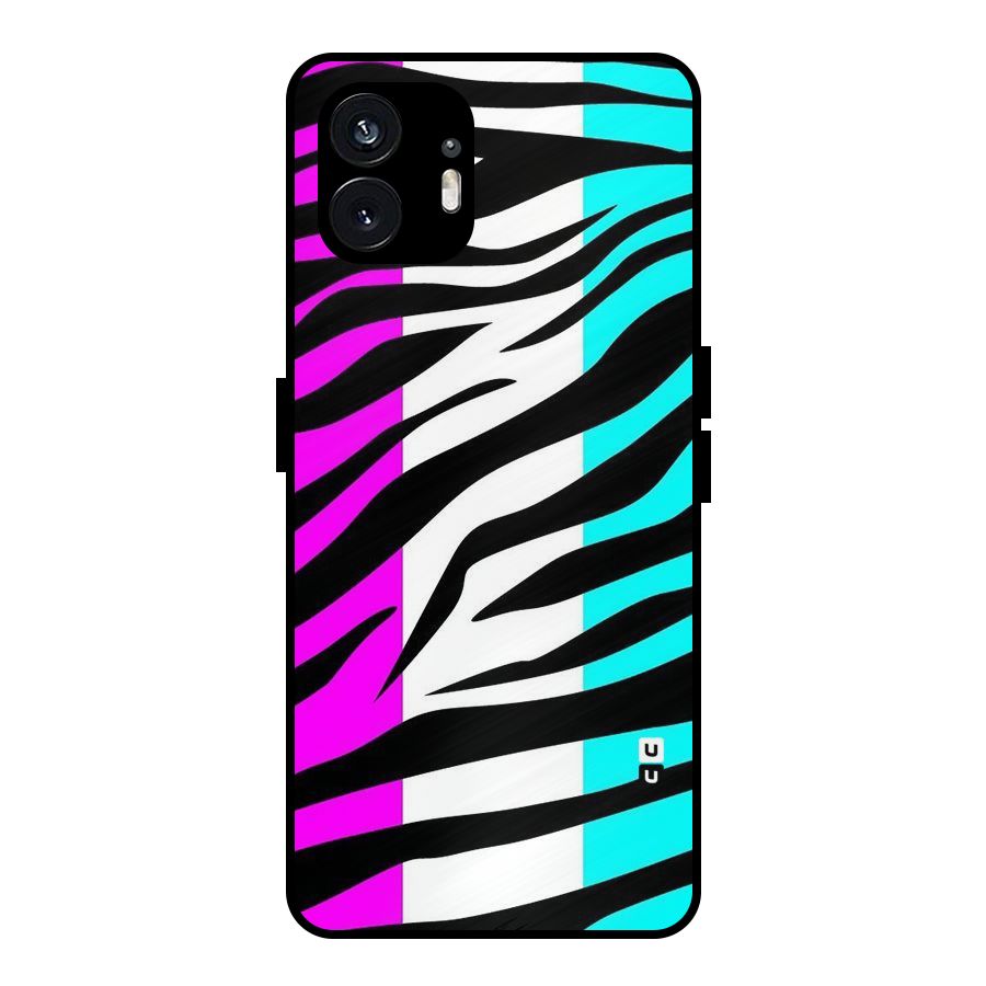 Zebra Texture Metal Back Case for Nothing Phone 2