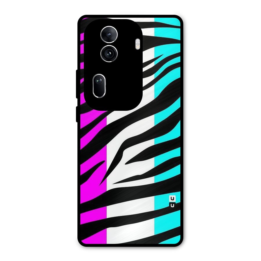 Zebra Texture Metal Back Case for Oppo Reno11 Pro 5G