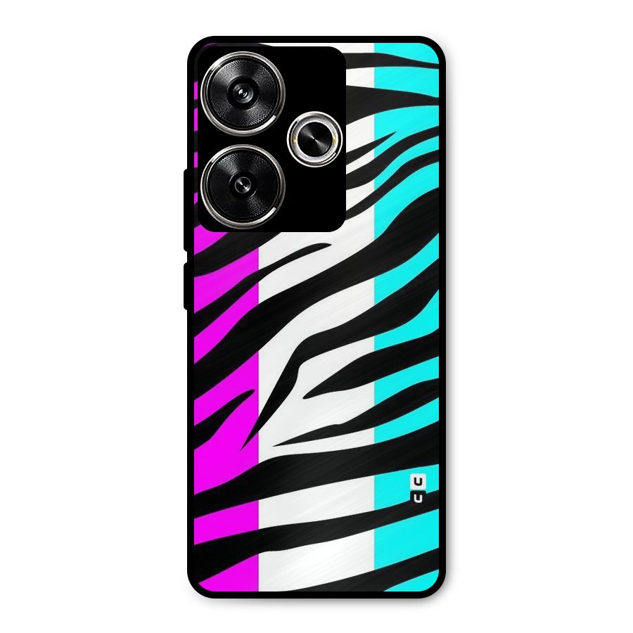 Zebra Texture Metal Back Case for Poco F6