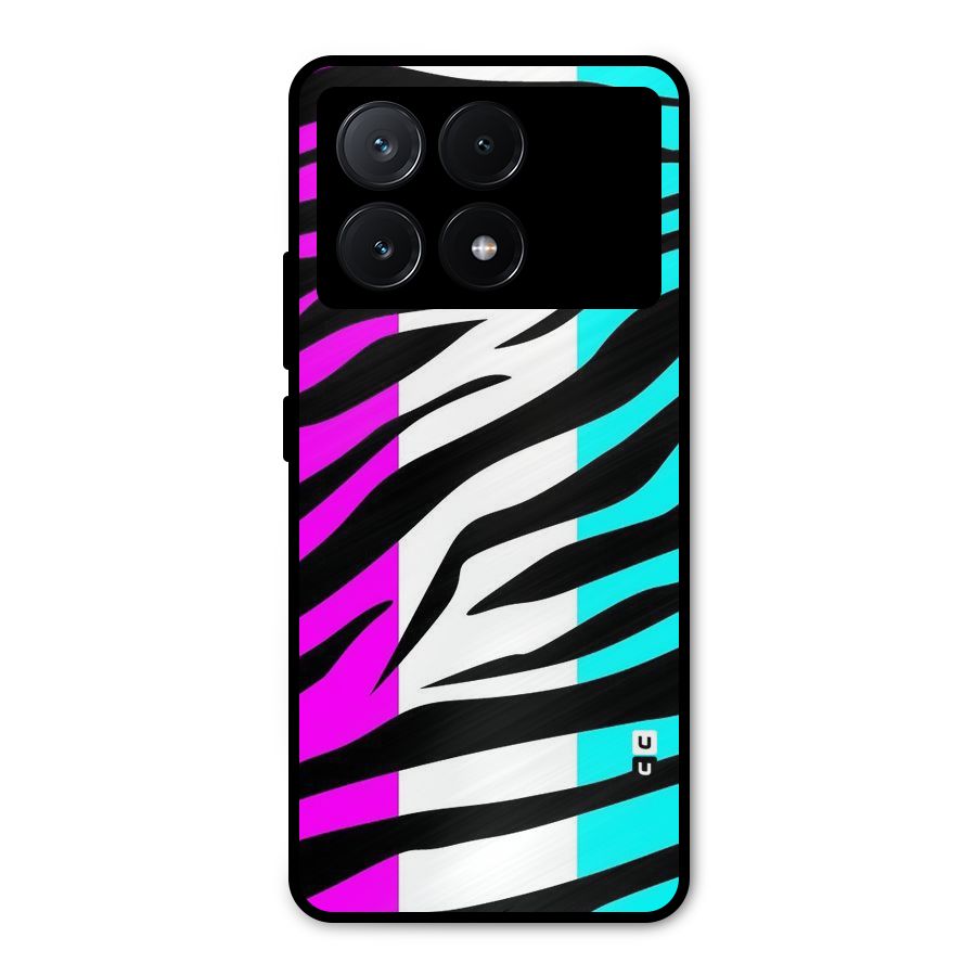 Zebra Texture Metal Back Case for Poco X6 Pro