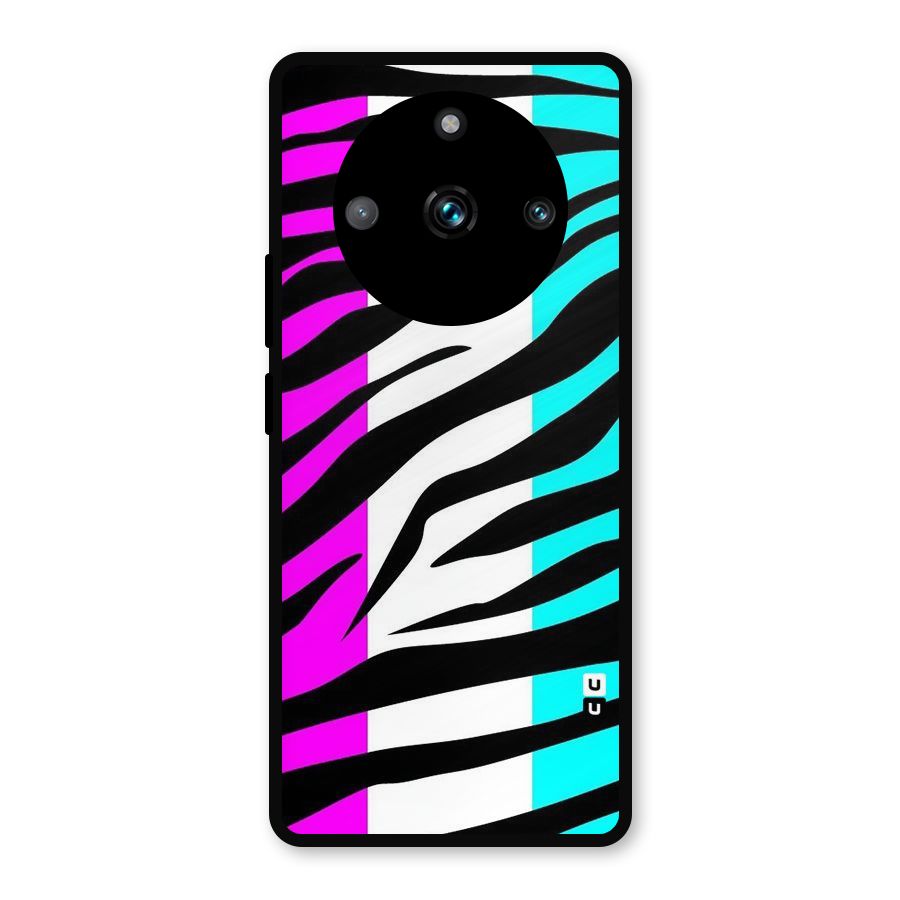 Zebra Texture Metal Back Case for Realme 11 Pro Plus