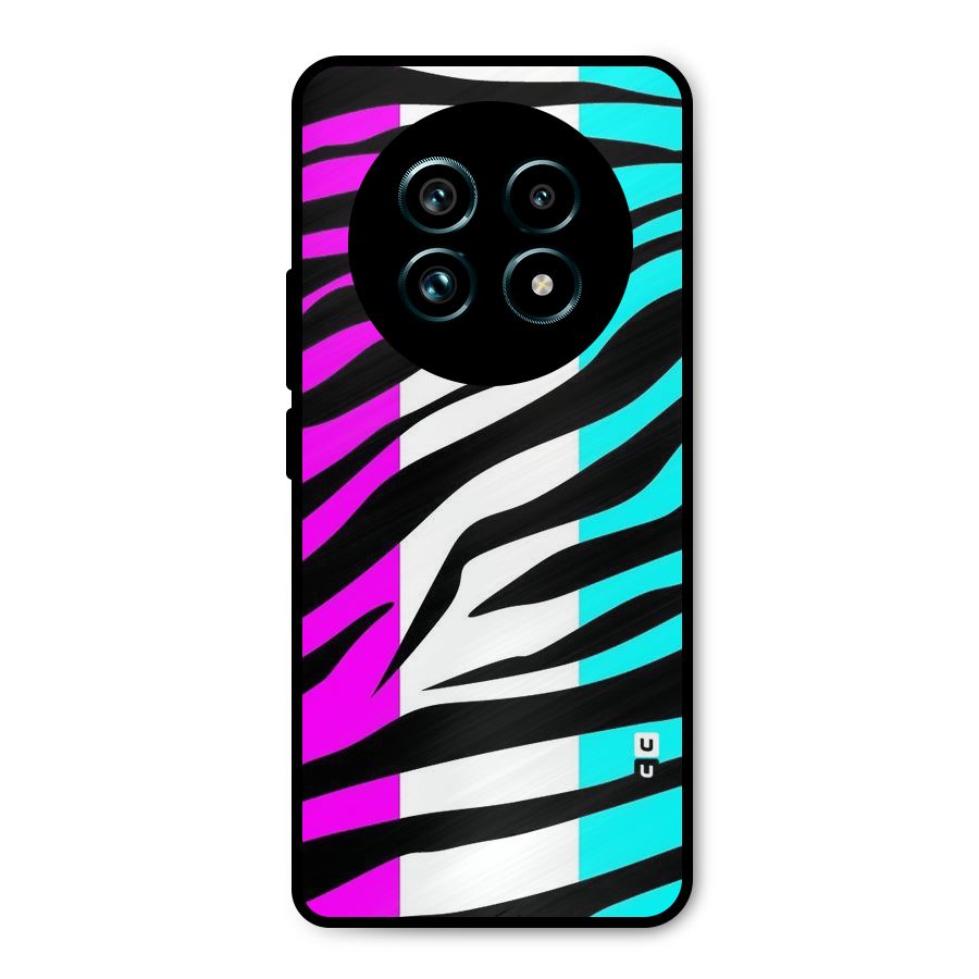 Zebra Texture Metal Back Case for Realme 13 Pro Plus