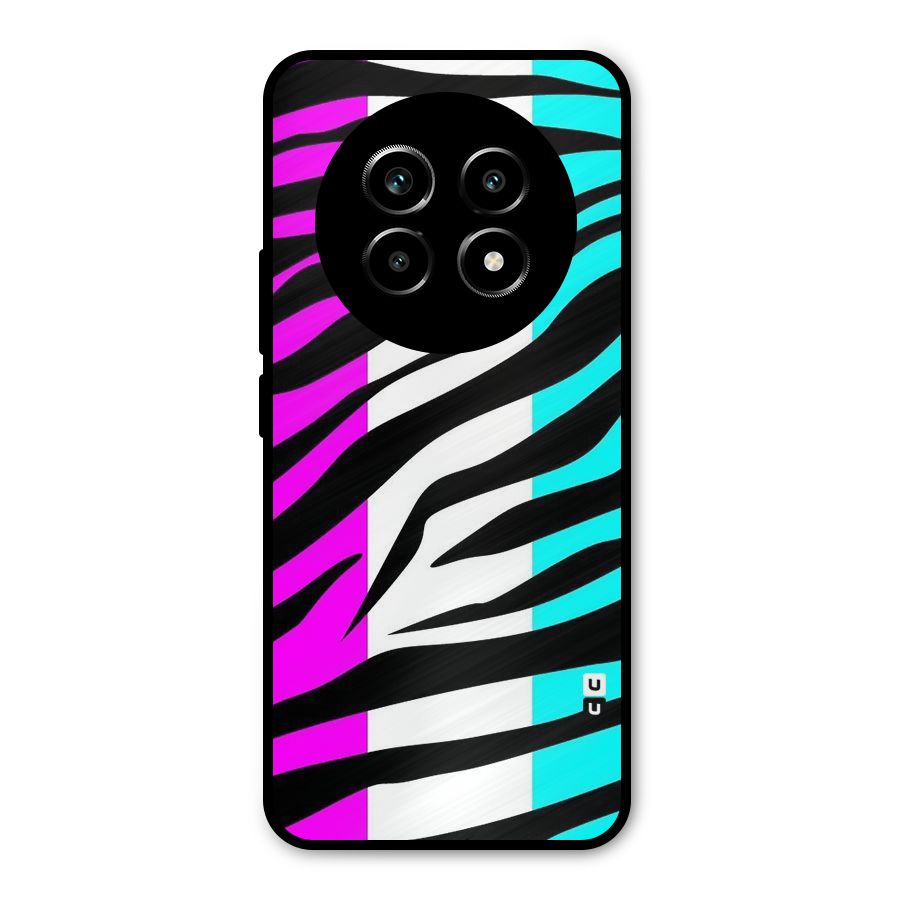Zebra Texture Metal Back Case for Realme 14 Pro Lite