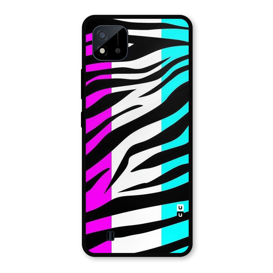 Zebra Texture Metal Back Case for Realme C11 2021
