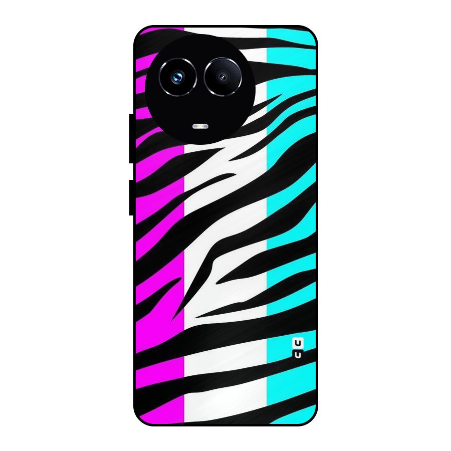 Zebra Texture Metal Back Case for Realme Narzo 60X