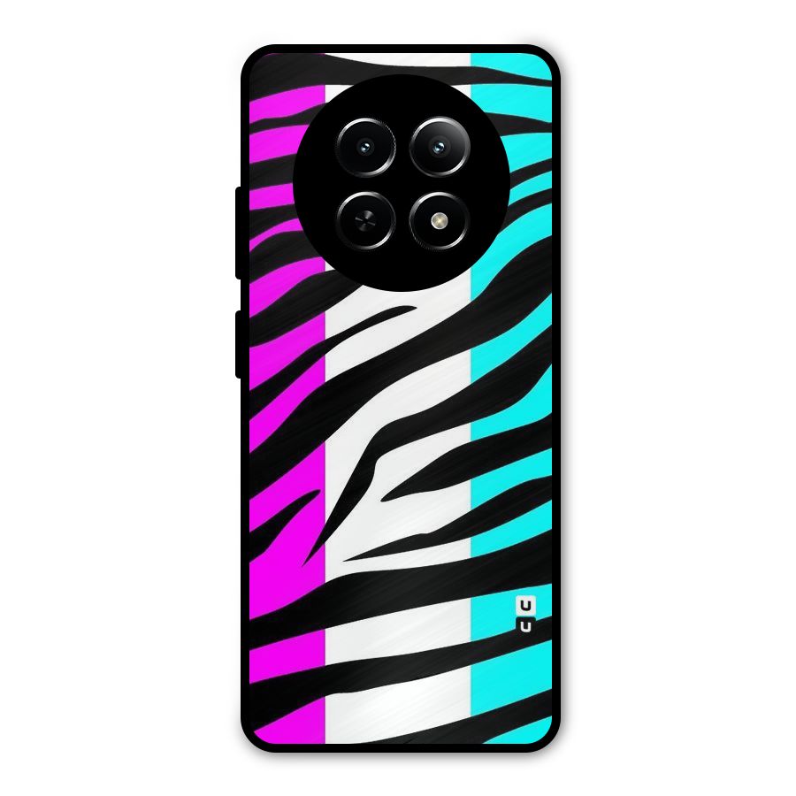 Zebra Texture Metal Back Case for Realme Narzo 70x 5G