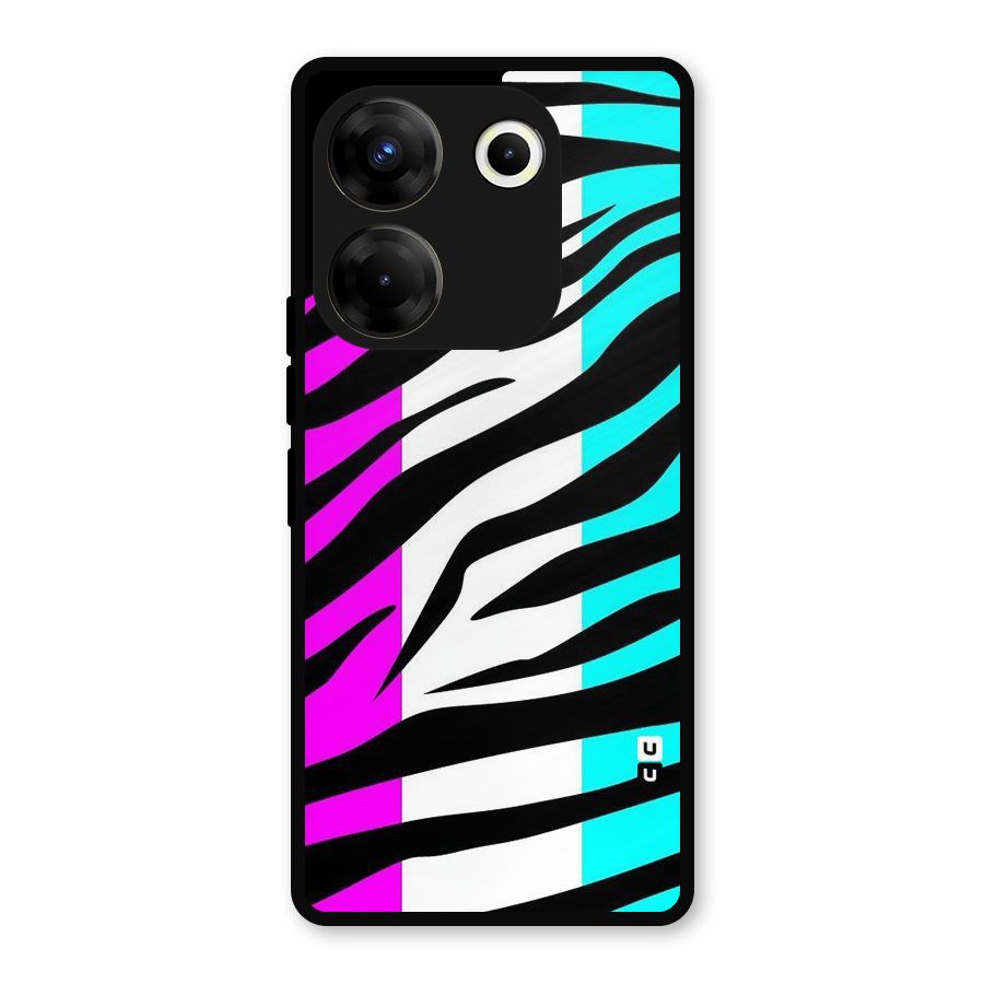 Zebra Texture Metal Back Case for Tecno Camon 20