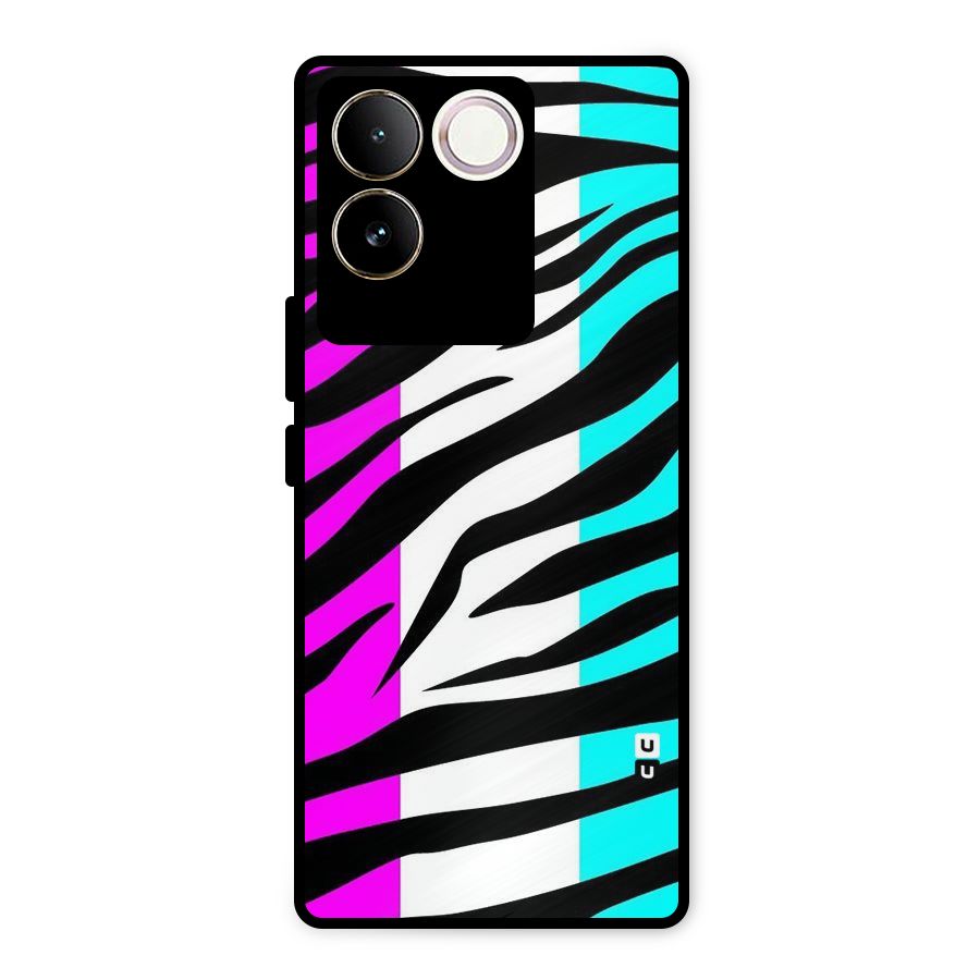 Zebra Texture Metal Back Case for Vivo T2 Pro
