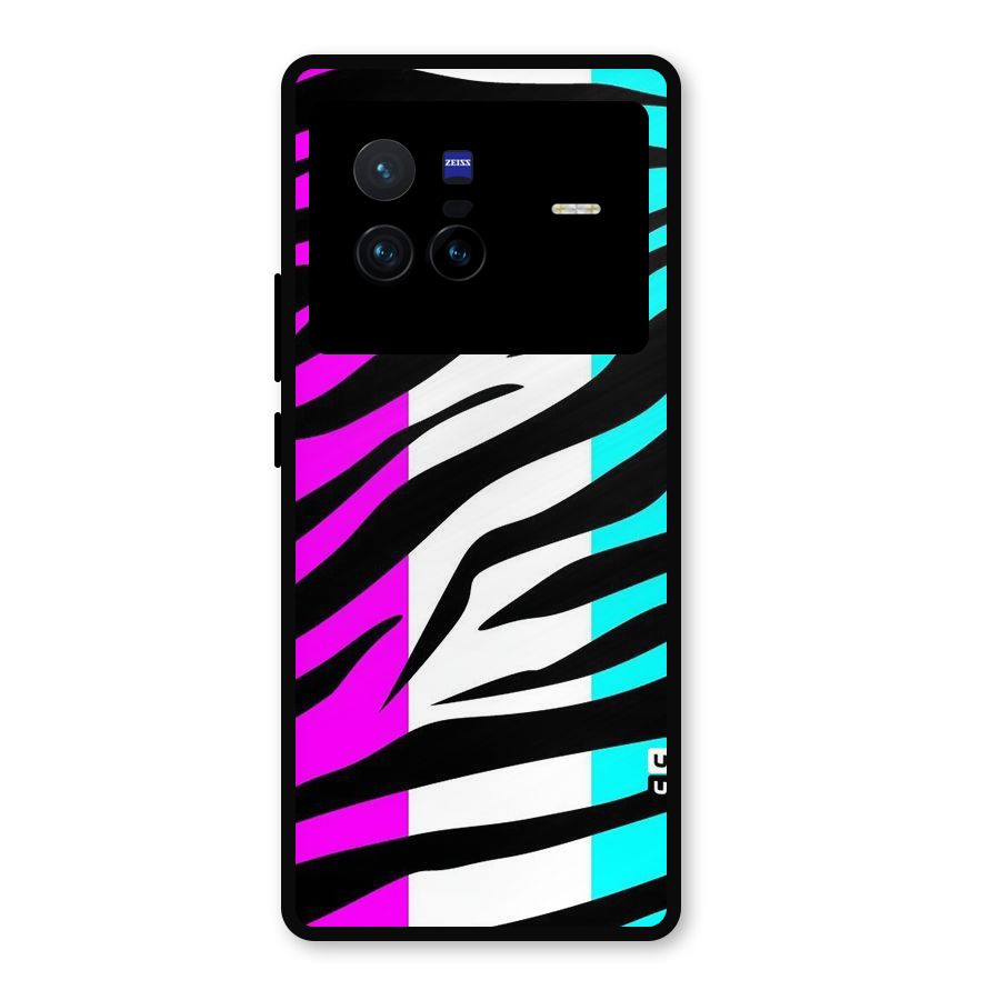 Zebra Texture Metal Back Case for Vivo X80