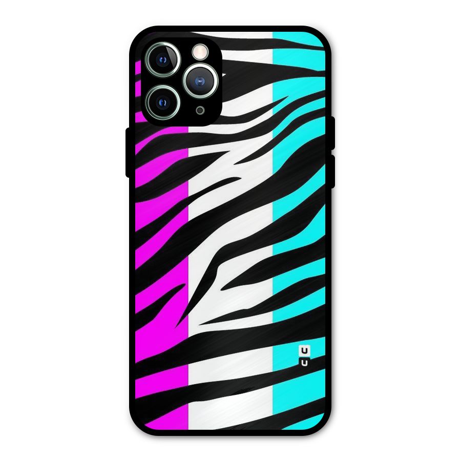 Zebra Texture Metal Back Case for iPhone 11 Pro Max