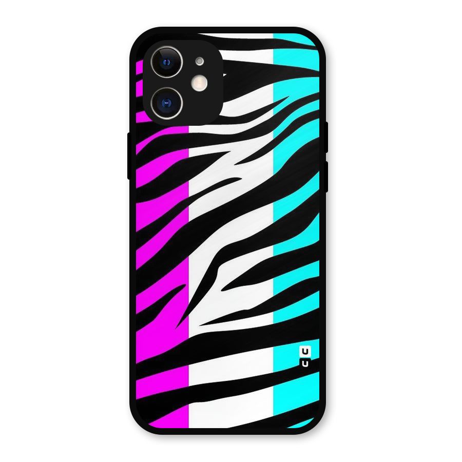 Zebra Texture Metal Back Case for iPhone 12