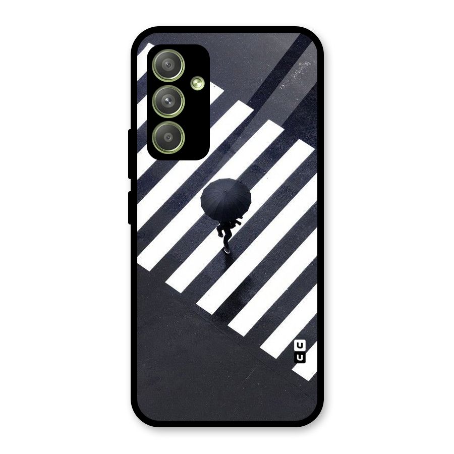 Zebra Walking Glass Back Case for Galaxy A54