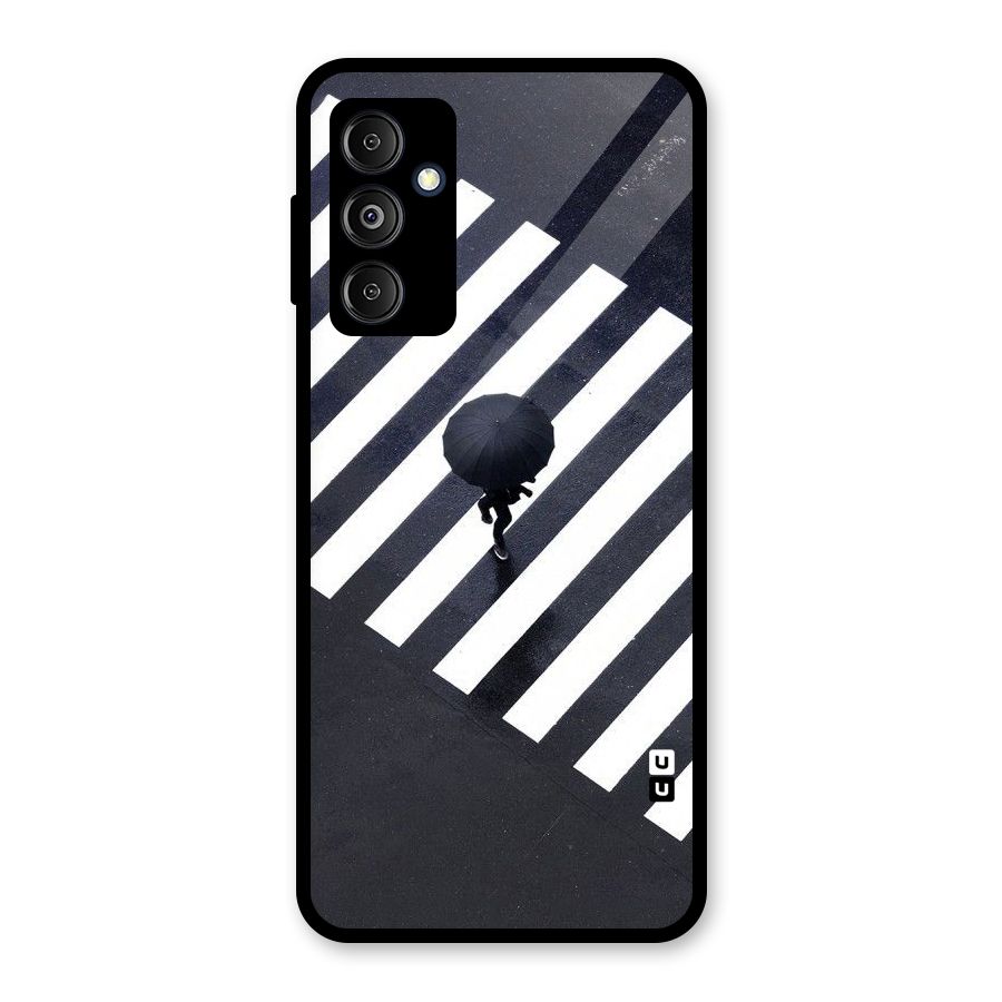 Zebra Walking Glass Back Case for Galaxy M14 5G