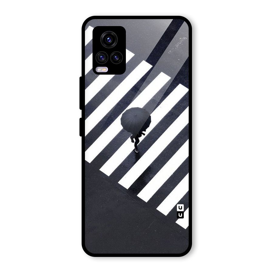Zebra Walking Glass Back Case for Vivo V20 2021