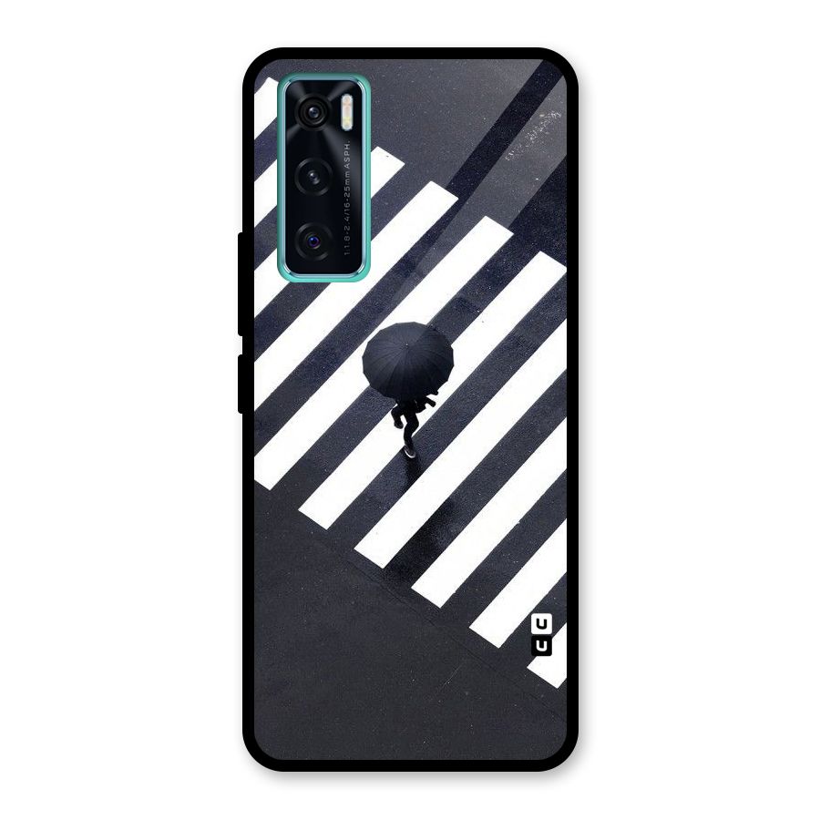 Zebra Walking Glass Back Case for Vivo V20 SE