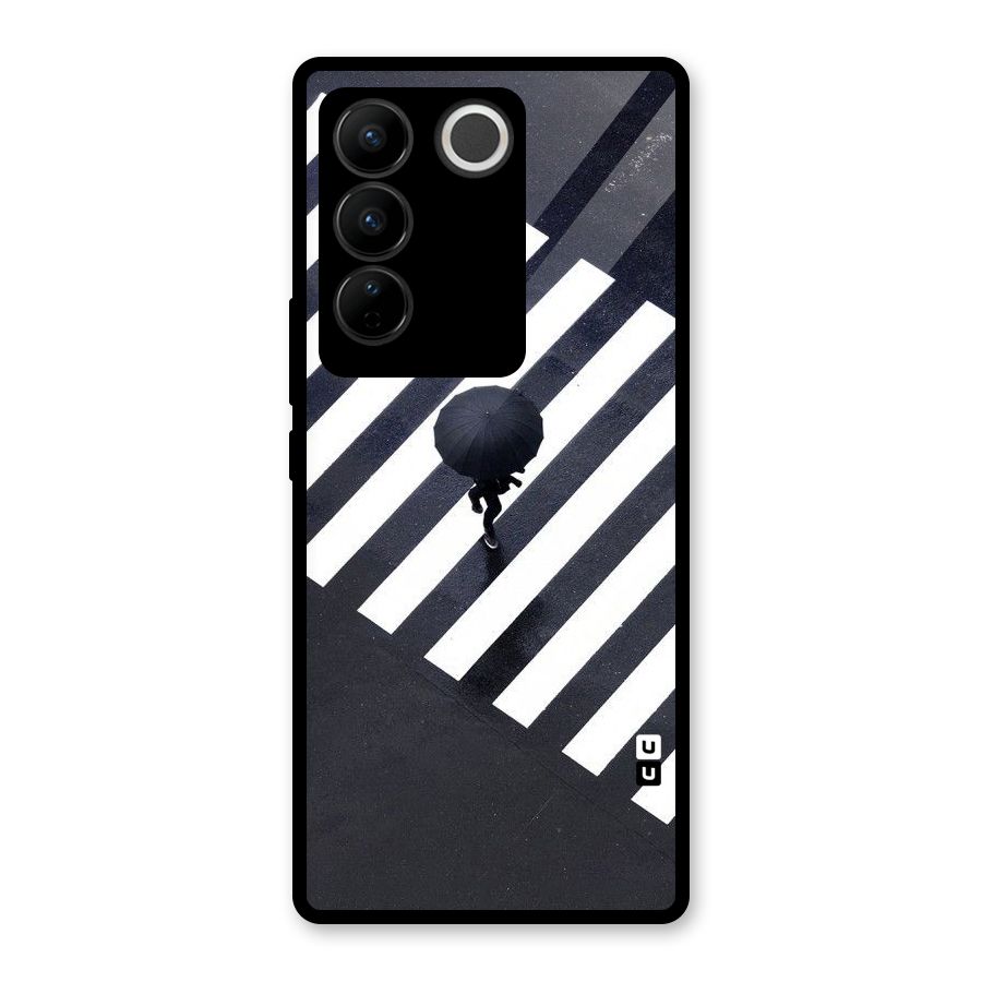 Zebra Walking Glass Back Case for Vivo V27