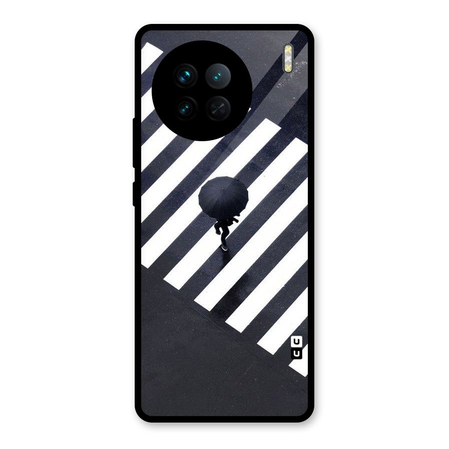 Zebra Walking Glass Back Case for Vivo X90