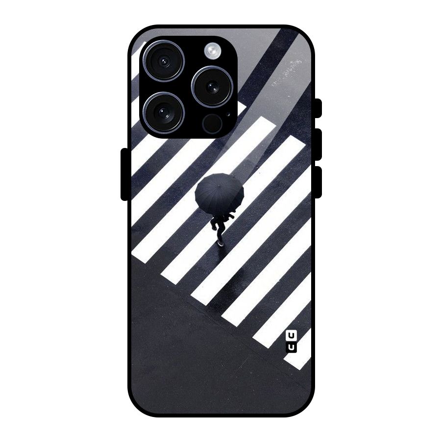 Zebra Walking Glass Back Case for iPhone 15 Pro