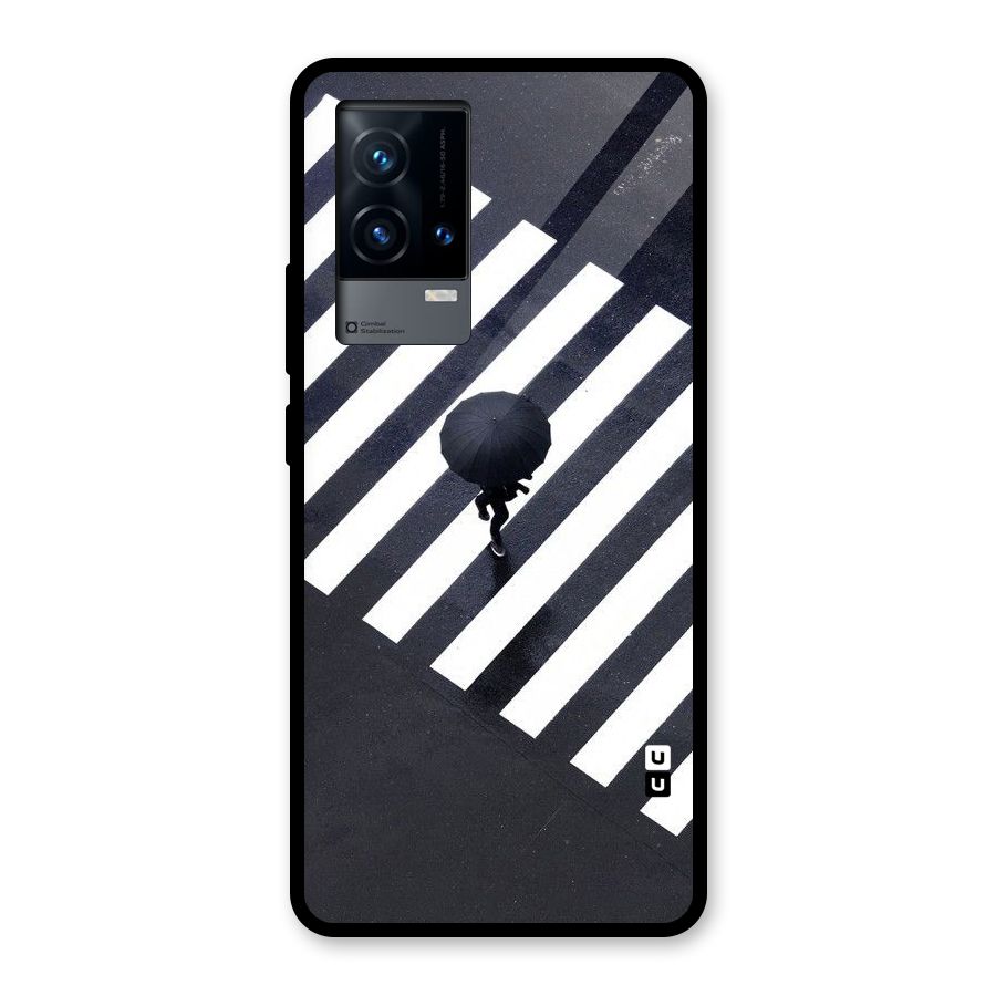 Zebra Walking Glass Back Case for iQOO 9 5G