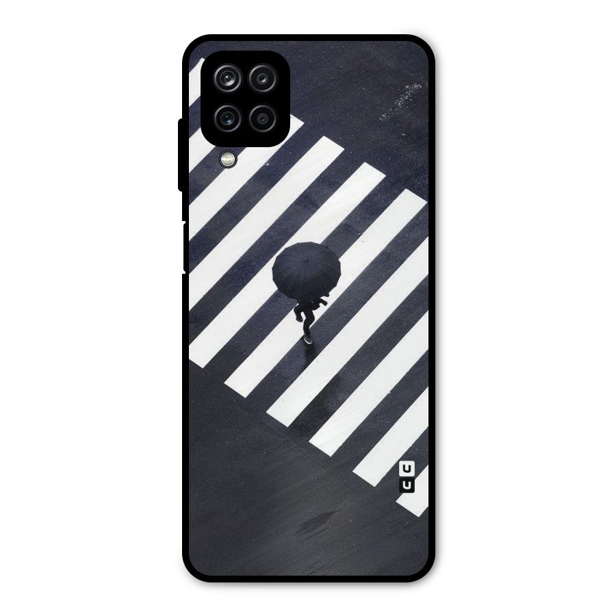 Zebra Walking Metal Back Case for Galaxy A12