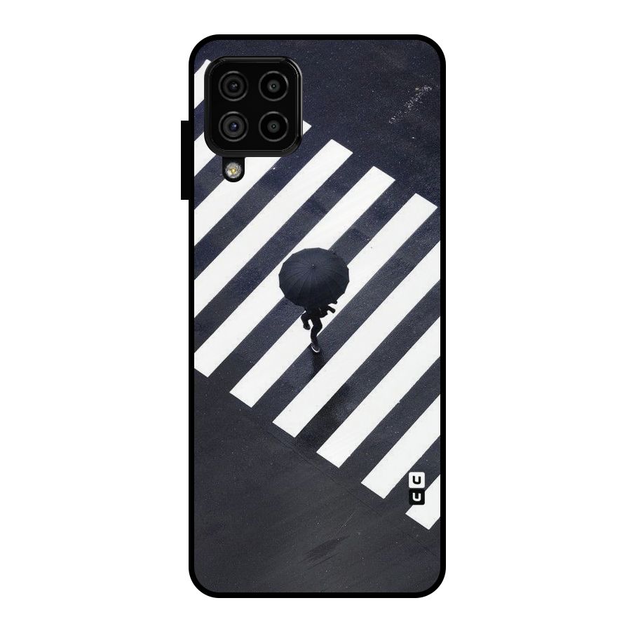 Zebra Walking Metal Back Case for Galaxy A22 4G
