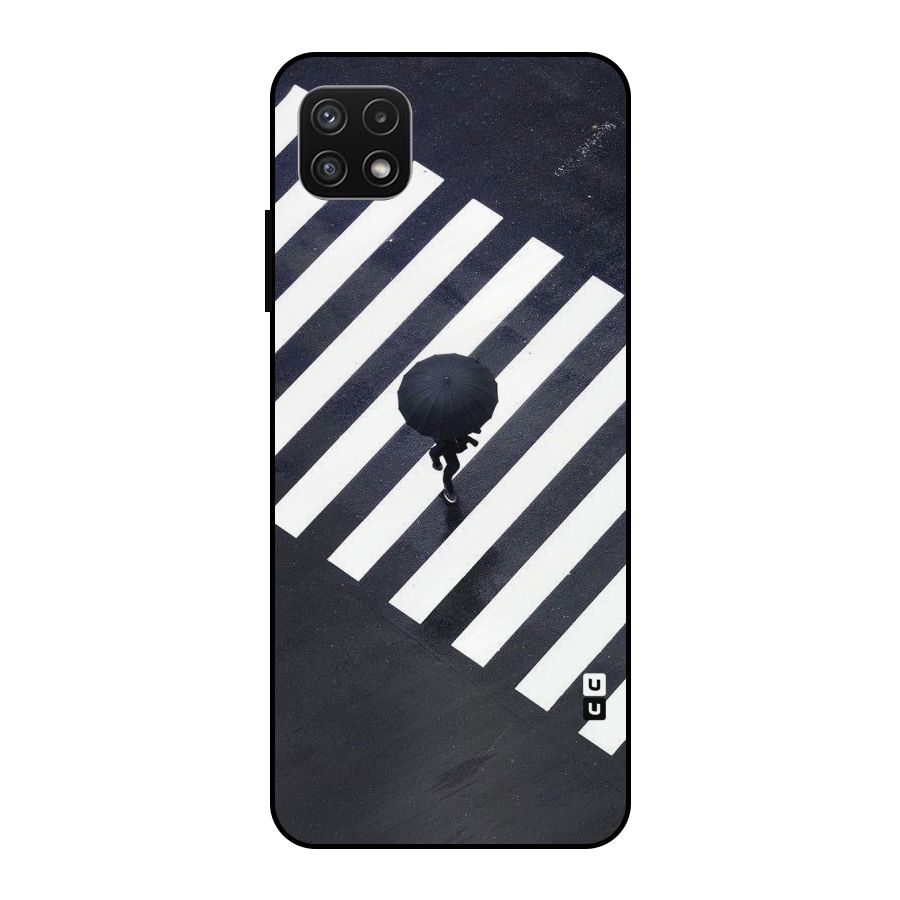 Zebra Walking Metal Back Case for Galaxy A22 5G