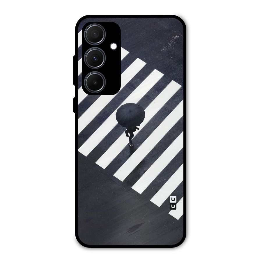 Zebra Walking Metal Back Case for Galaxy A35