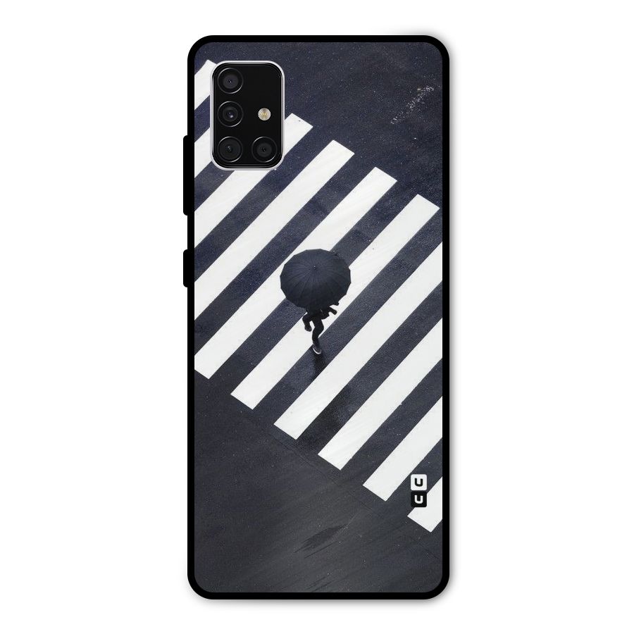 Zebra Walking Metal Back Case for Galaxy A51