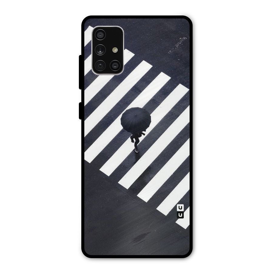 Zebra Walking Metal Back Case for Galaxy A71