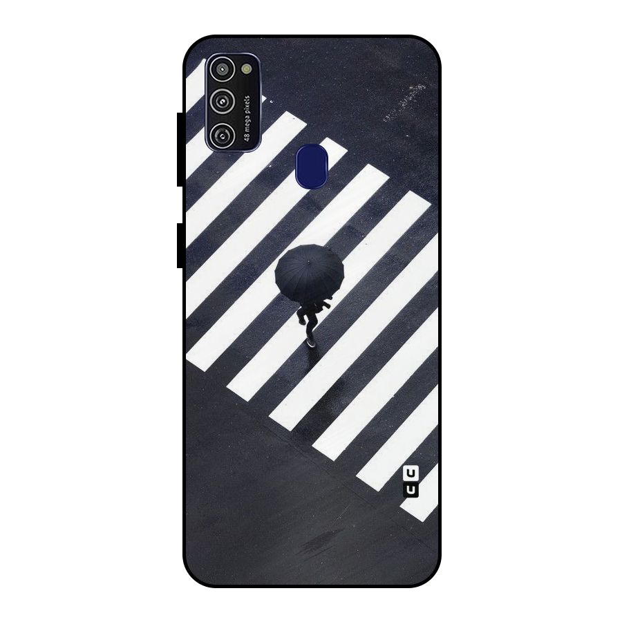 Zebra Walking Metal Back Case for Galaxy M21