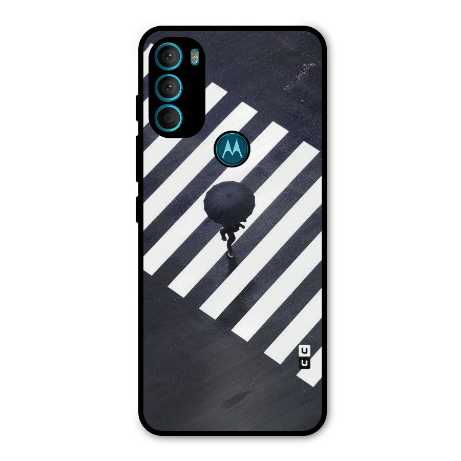 Zebra Walking Metal Back Case for Moto G71 5G