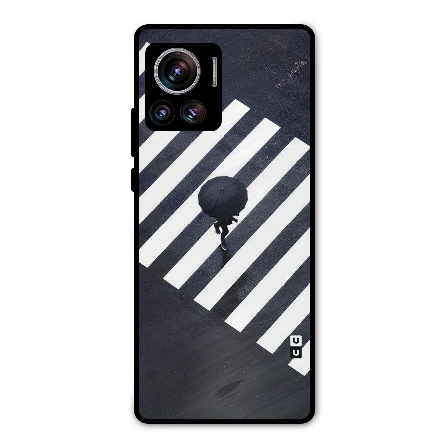 Zebra Walking Metal Back Case for Motorola Edge 30 Ultra