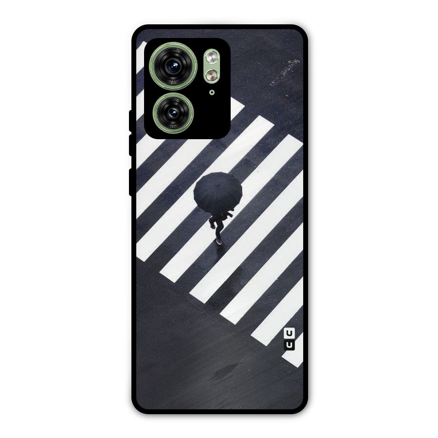 Zebra Walking Metal Back Case for Motorola Edge 40 5G