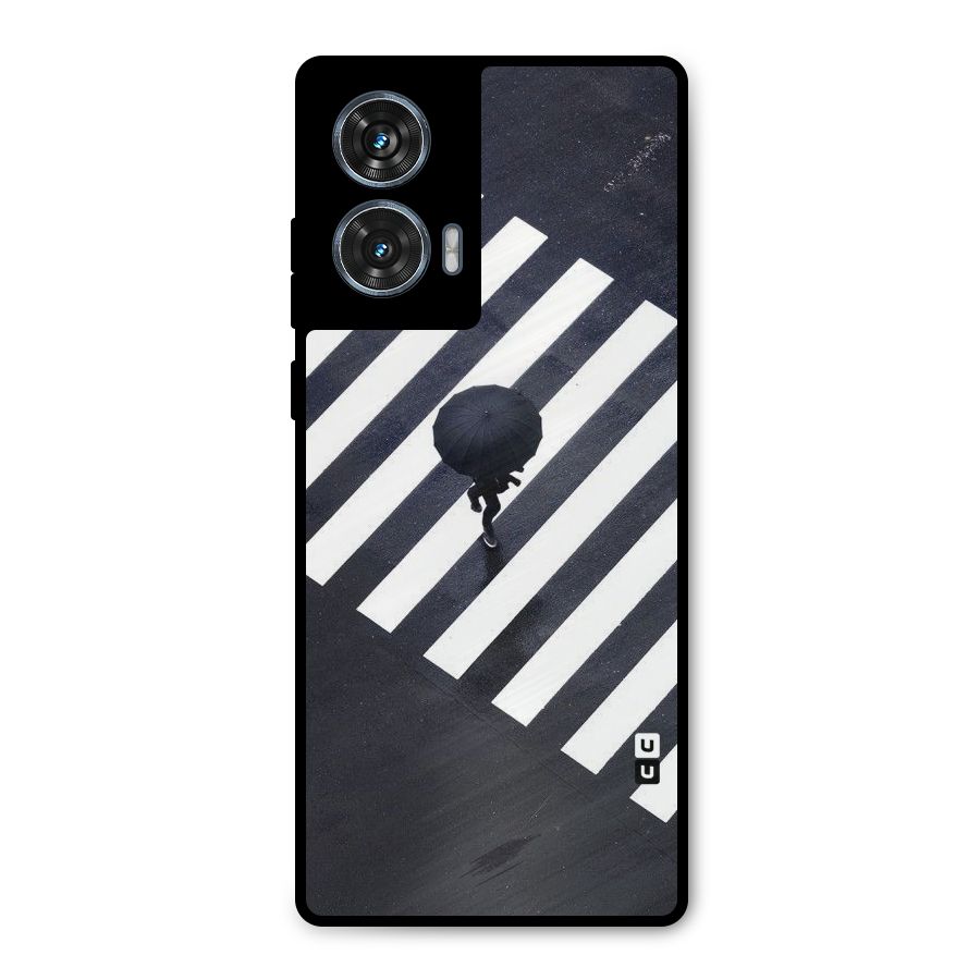 Zebra Walking Metal Back Case for Motorola Edge 50 Fusion