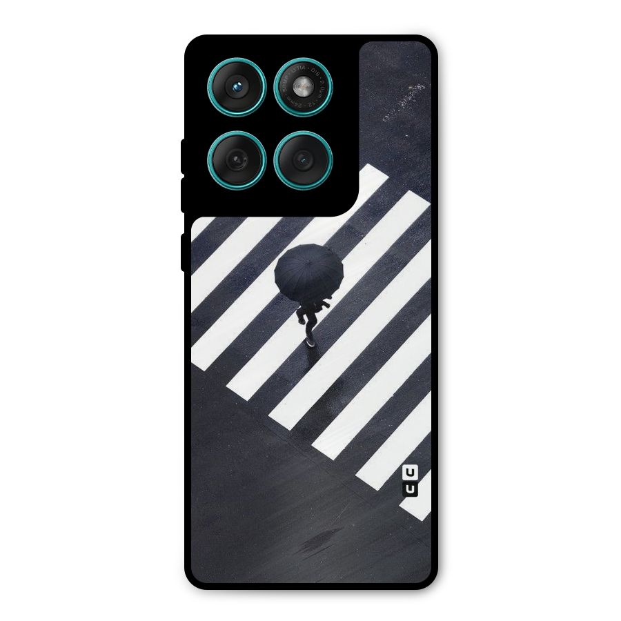 Zebra Walking Metal Back Case for Motorola Edge 60 Fusion