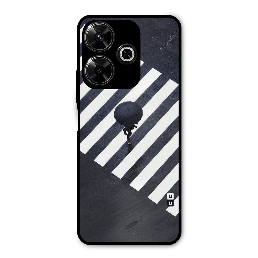 Zebra Walking Metal Back Case for Poco M6 Plus