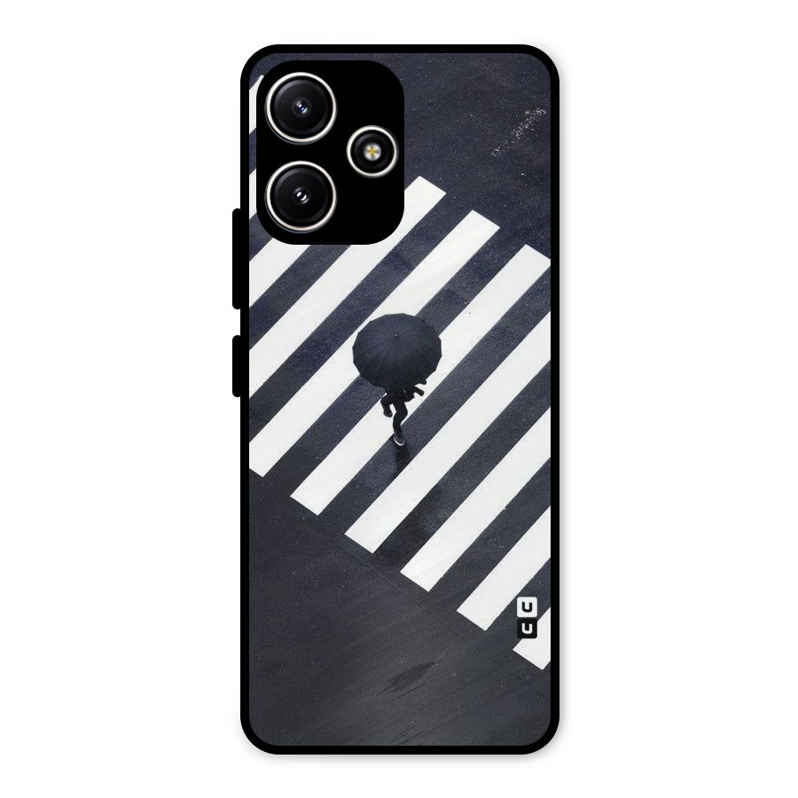 Zebra Walking Metal Back Case for Poco M6 Pro