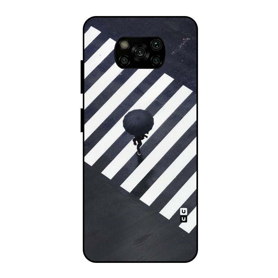 Zebra Walking Metal Back Case for Poco X3