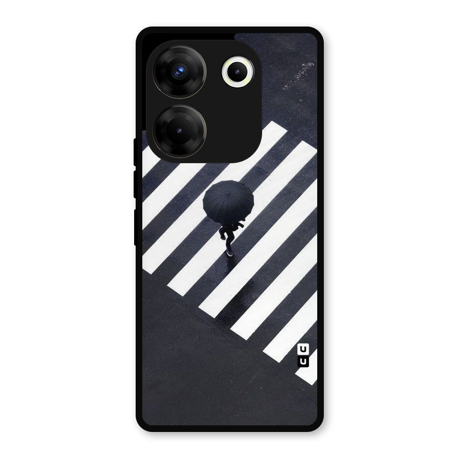 Zebra Walking Metal Back Case for Tecno Camon 20