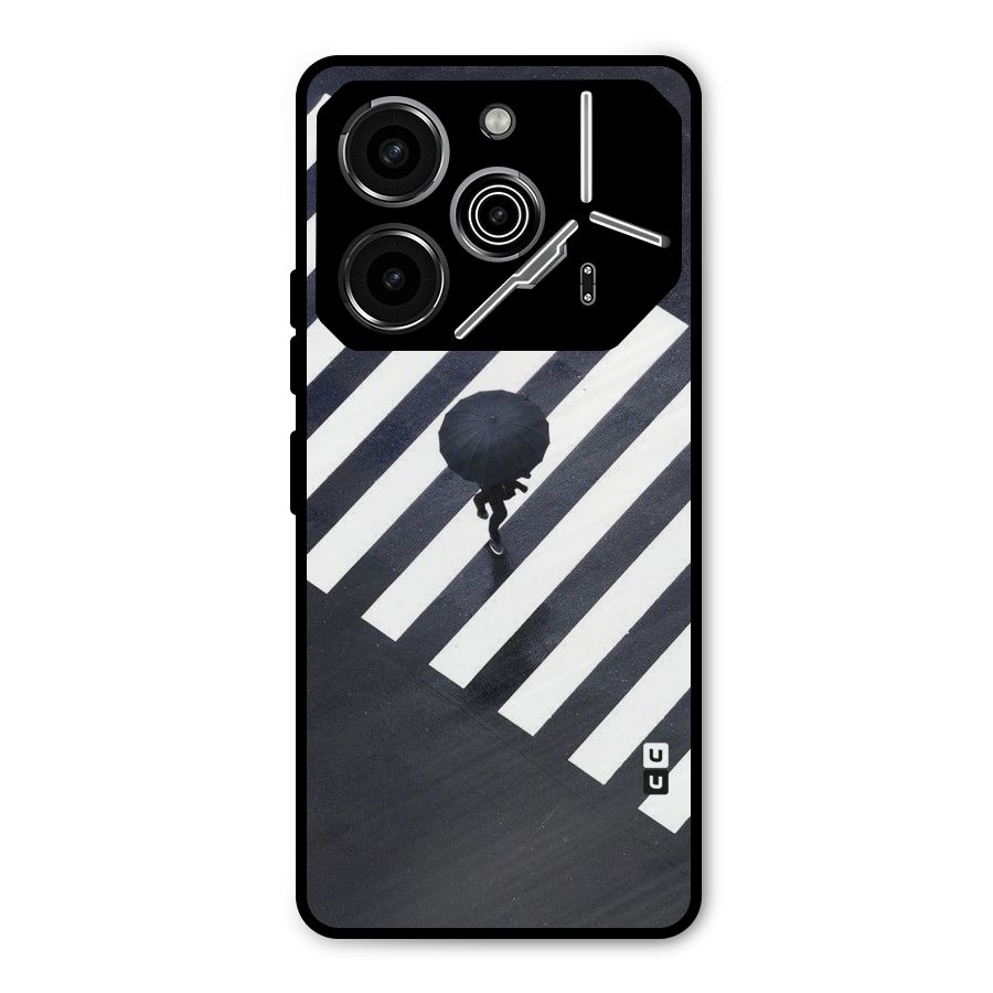 Zebra Walking Metal Back Case for Tecno Pova 6 Pro