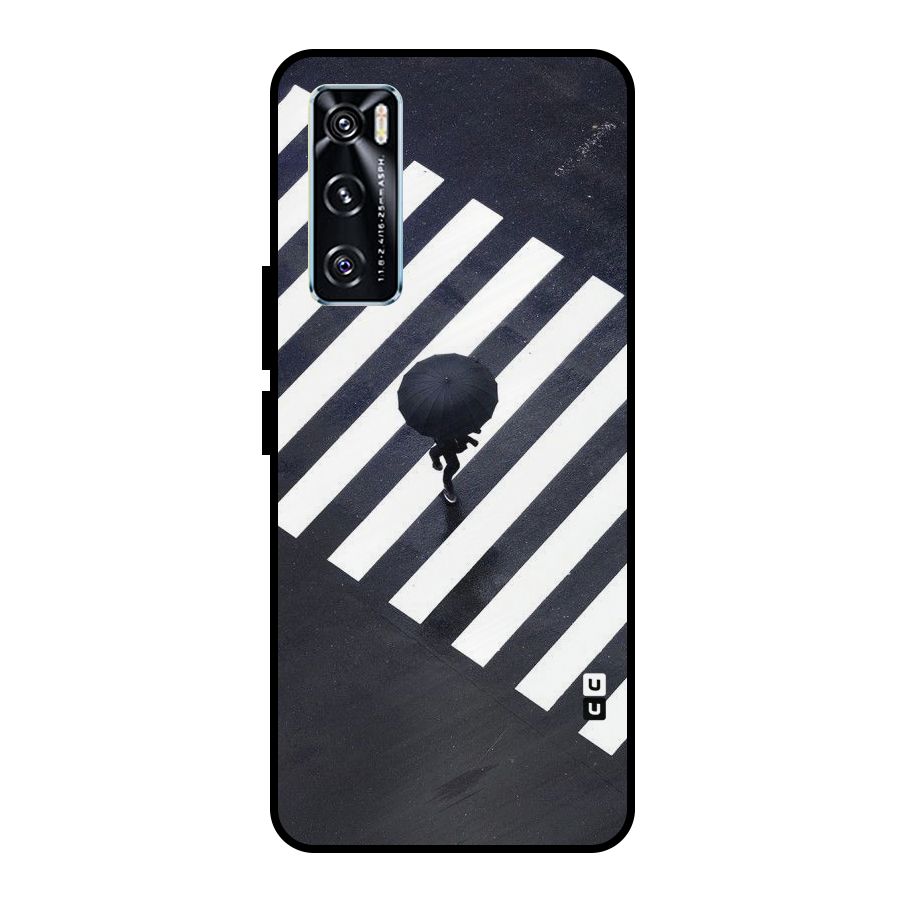 Zebra Walking Metal Back Case for Vivo V20 SE